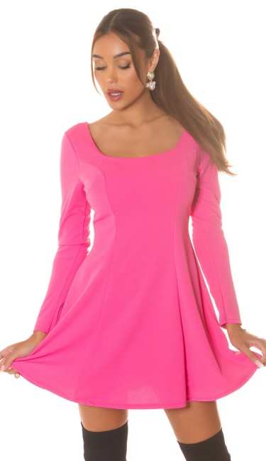Dress with open back & bow Pink